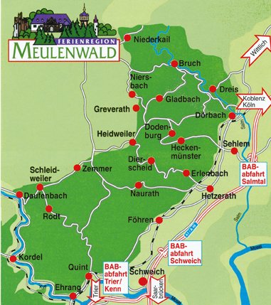 Karte Meulenwald