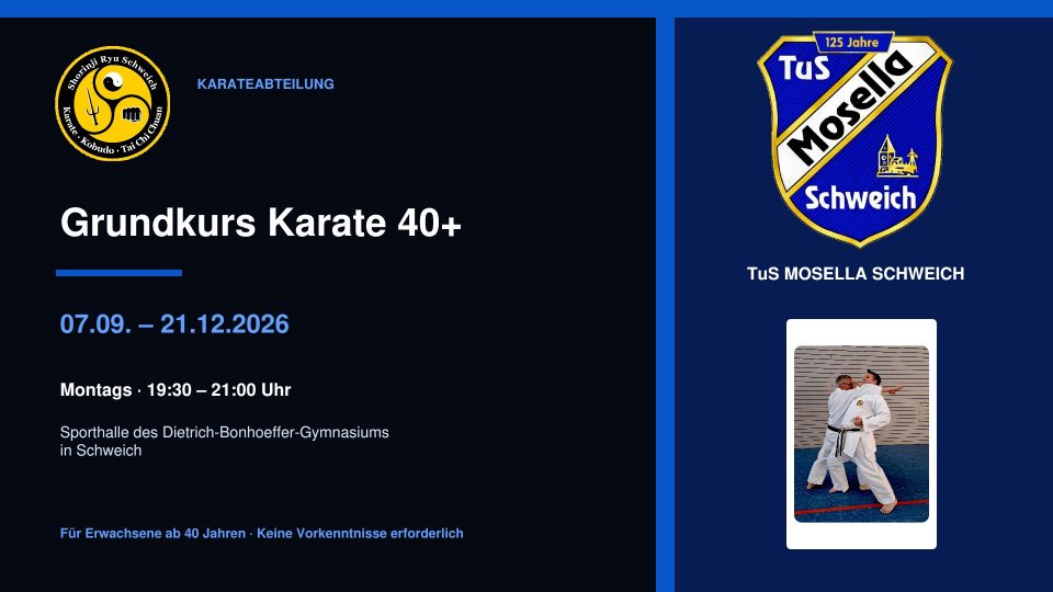 Karate-Grundkurs 40+ für Erwachsene in Schweich